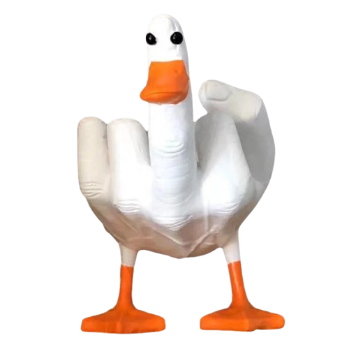 Suporte para Celular Escultura Pato Dedo do Meio