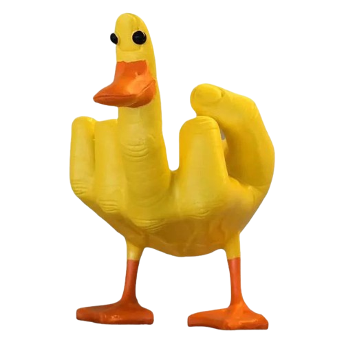 Suporte para Celular Escultura Pato Dedo do Meio