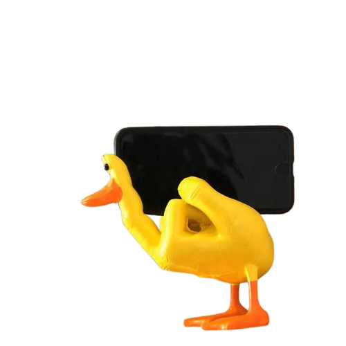 Suporte para Celular Escultura Pato Dedo do Meio