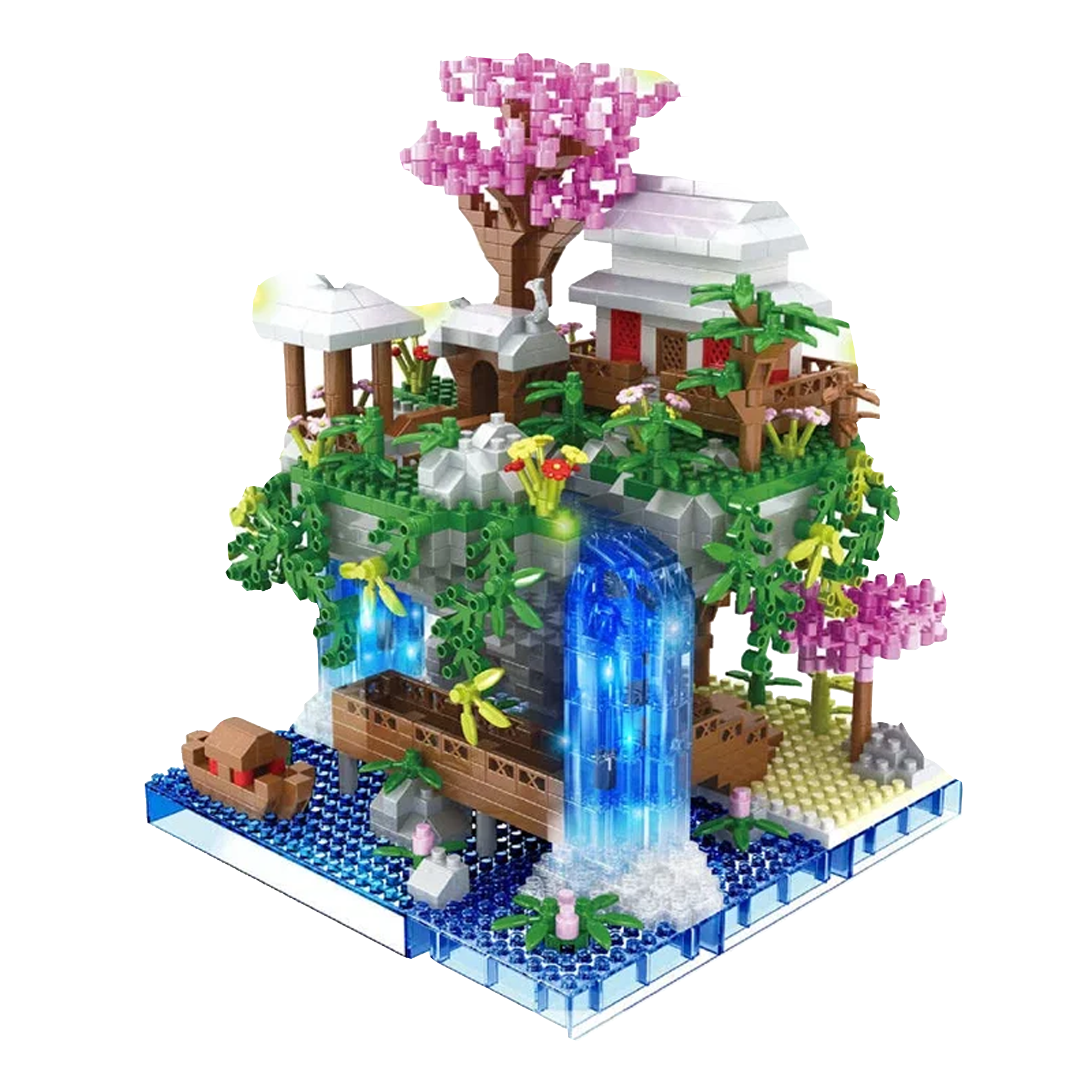 Castelo com Lago de Flor de Pêssego de Montar