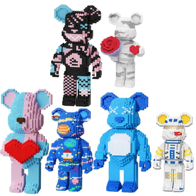 Brinquedo Urso Bearbrick de Blocos de Montar DIY