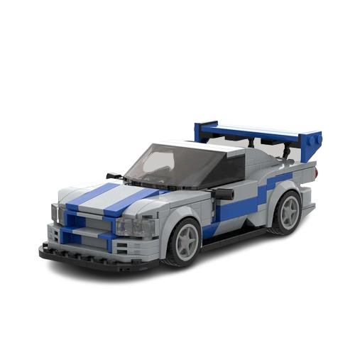 Carro de Miniatura de Blocos de Montar Nissan Skyline GTR R34